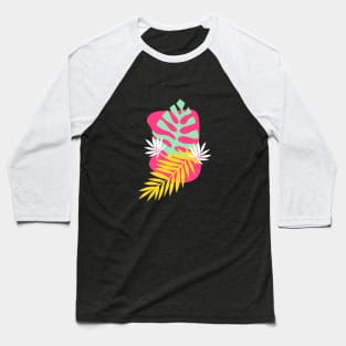 Tropical Palms - Pink Baseball T-Shirt